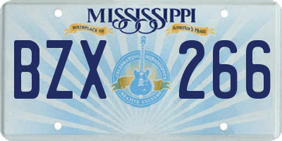 MS license plate BZX266