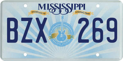 MS license plate BZX269