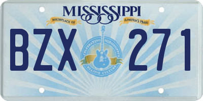 MS license plate BZX271