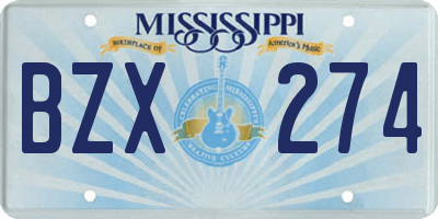 MS license plate BZX274