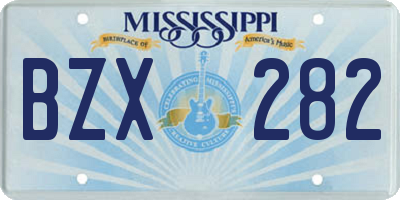 MS license plate BZX282