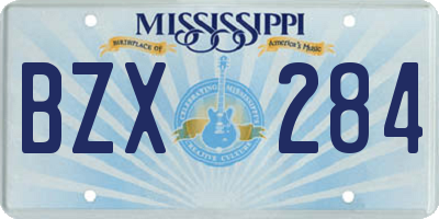 MS license plate BZX284