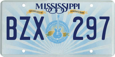 MS license plate BZX297