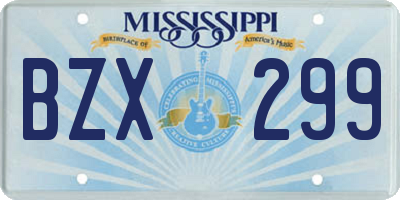 MS license plate BZX299