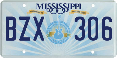 MS license plate BZX306