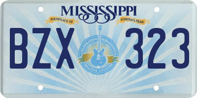 MS license plate BZX323
