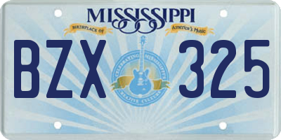 MS license plate BZX325