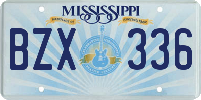 MS license plate BZX336