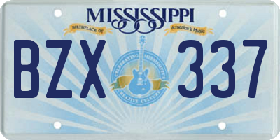 MS license plate BZX337