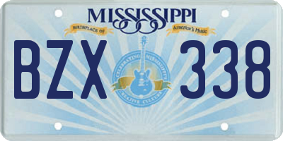 MS license plate BZX338
