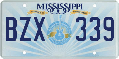 MS license plate BZX339