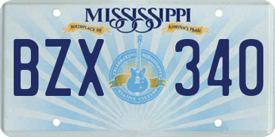 MS license plate BZX340