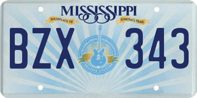 MS license plate BZX343