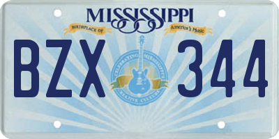 MS license plate BZX344