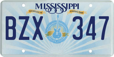 MS license plate BZX347