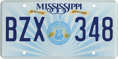 MS license plate BZX348