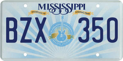 MS license plate BZX350