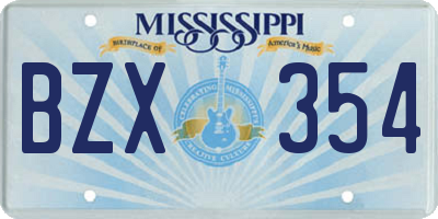 MS license plate BZX354