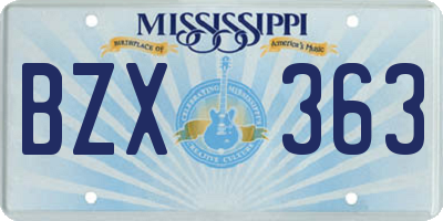 MS license plate BZX363