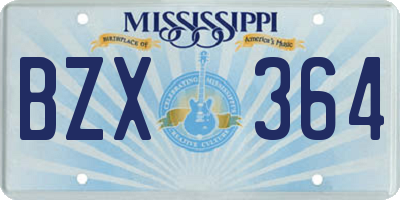 MS license plate BZX364