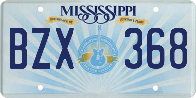 MS license plate BZX368