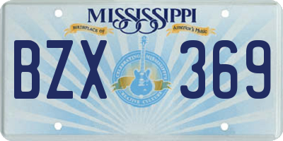 MS license plate BZX369