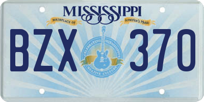 MS license plate BZX370