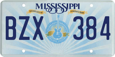 MS license plate BZX384