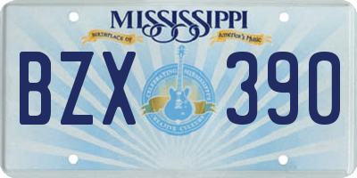 MS license plate BZX390