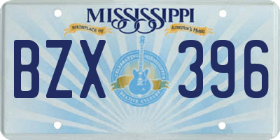 MS license plate BZX396