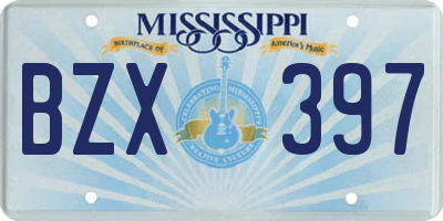 MS license plate BZX397