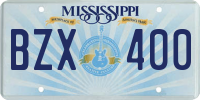 MS license plate BZX400