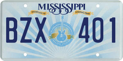 MS license plate BZX401