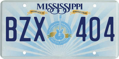 MS license plate BZX404