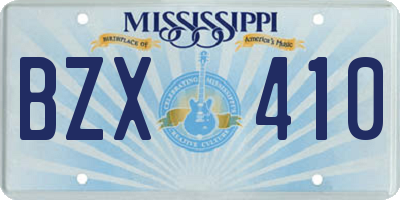 MS license plate BZX410