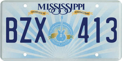 MS license plate BZX413