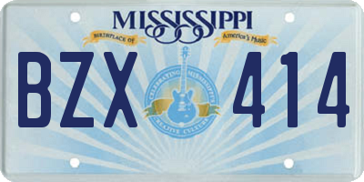 MS license plate BZX414