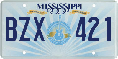 MS license plate BZX421