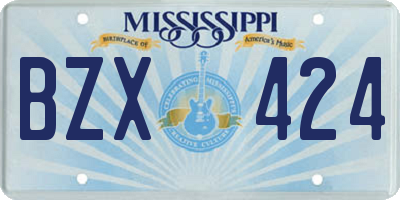 MS license plate BZX424