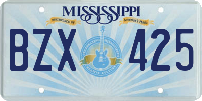 MS license plate BZX425