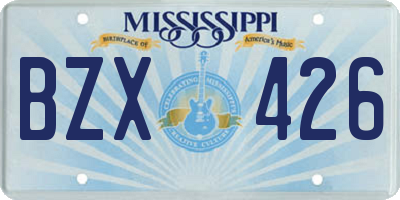 MS license plate BZX426