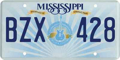 MS license plate BZX428
