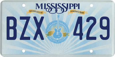 MS license plate BZX429