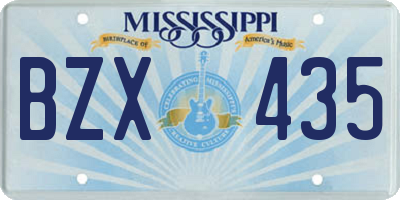 MS license plate BZX435