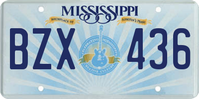 MS license plate BZX436