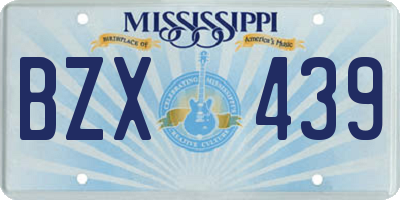 MS license plate BZX439