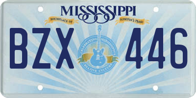 MS license plate BZX446