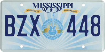 MS license plate BZX448