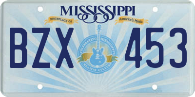 MS license plate BZX453