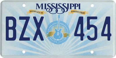 MS license plate BZX454
